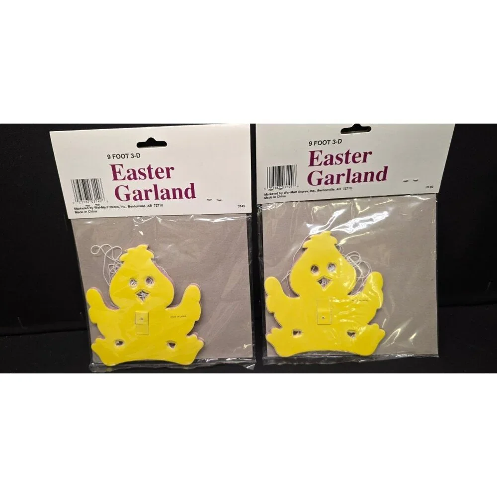 Vintage 9 Ft 3-D Easter Paper Garland Old New Stock Baby Chicks